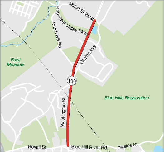 CANTON-MILTON: ROADWAY RECONSTRUCTION ON ROUTE 138, FROM ROYALL STREET TO DOLLAR LANE CANTON-MILTON: ROADWAY RECONSTRUCTION ON ROUTE 138, FROM ROYALL STREET TO DOLLAR LANE